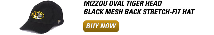 Mizzou Oval Tiger Head Black Mesh Back Stretch-Fit Hat