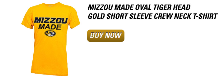Mizzou Made Oval Tiger Head Gold Short Sleeve Crew Neck T-Shirt